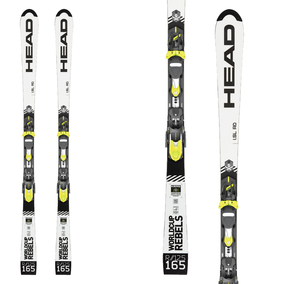 Sci Head WC Rebels iGS RD Pro con attacchi Freeflex Evo 16 Brake 85 (Colore: bianco-nero, Taglia: 181)