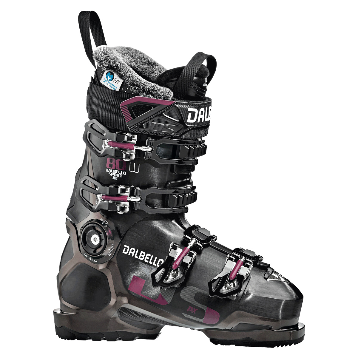 Scarponi sci Dalbello Ds Ax 80 W (Colore: black-opal ruby, Taglia: 26.5)
