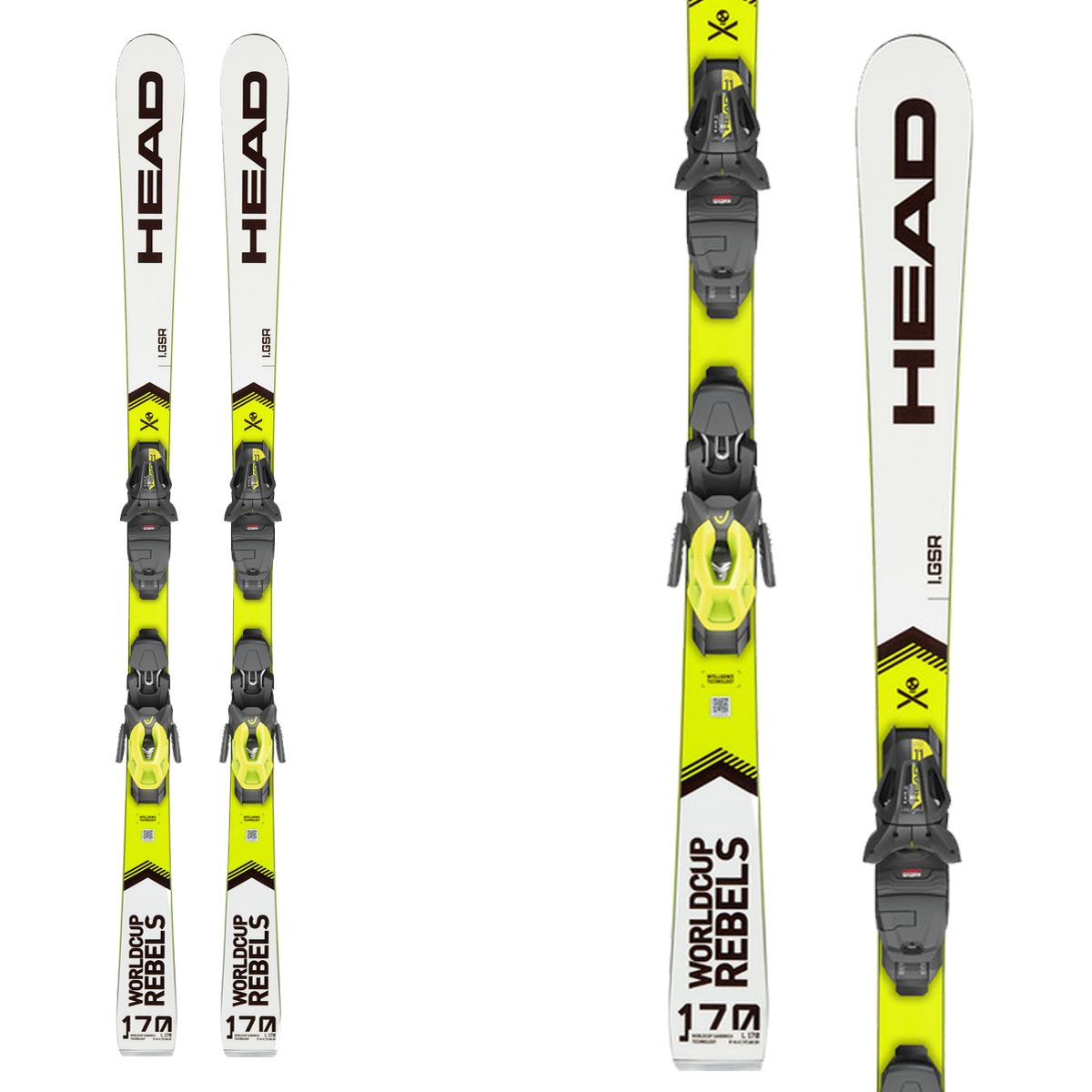 Sci Head WC Rebels iGSR con attacchi Pr 11 GW Brake 78 (Colore: bianco-giallo, Taglia: 180)
