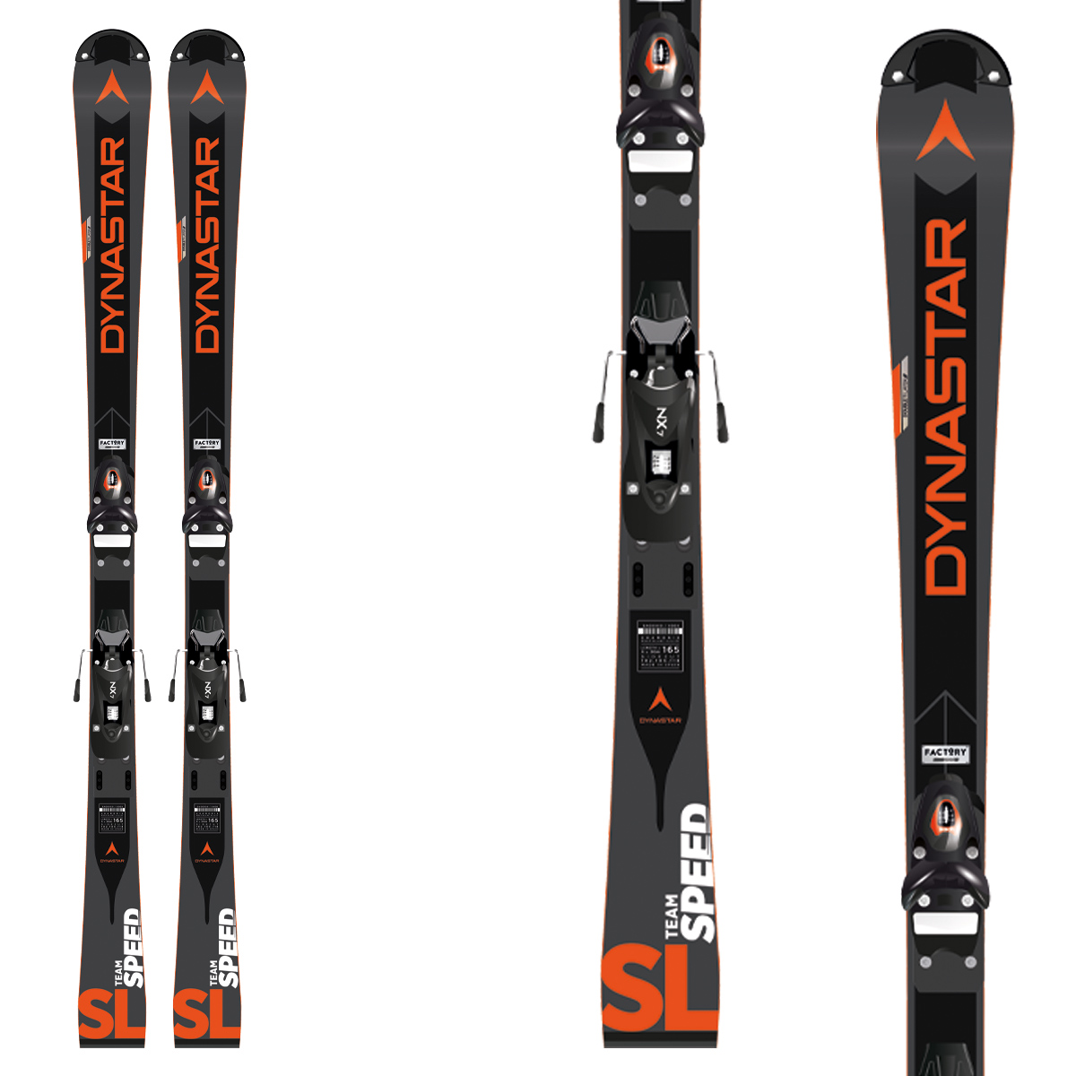 Sci Dynastar Speed Team SL (R20 Pro) con attacchi NXJ7 (Colore: nero-grigio-arancio, Taglia: 135)