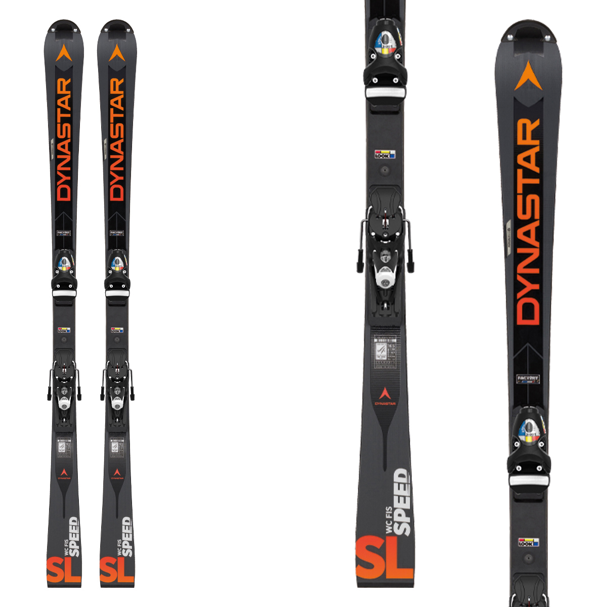 Sci Dynastar Speed WC Fis SL (R22) con attacchi Spx 15 (Colore: nero-grigio-arancio, Taglia: 165)