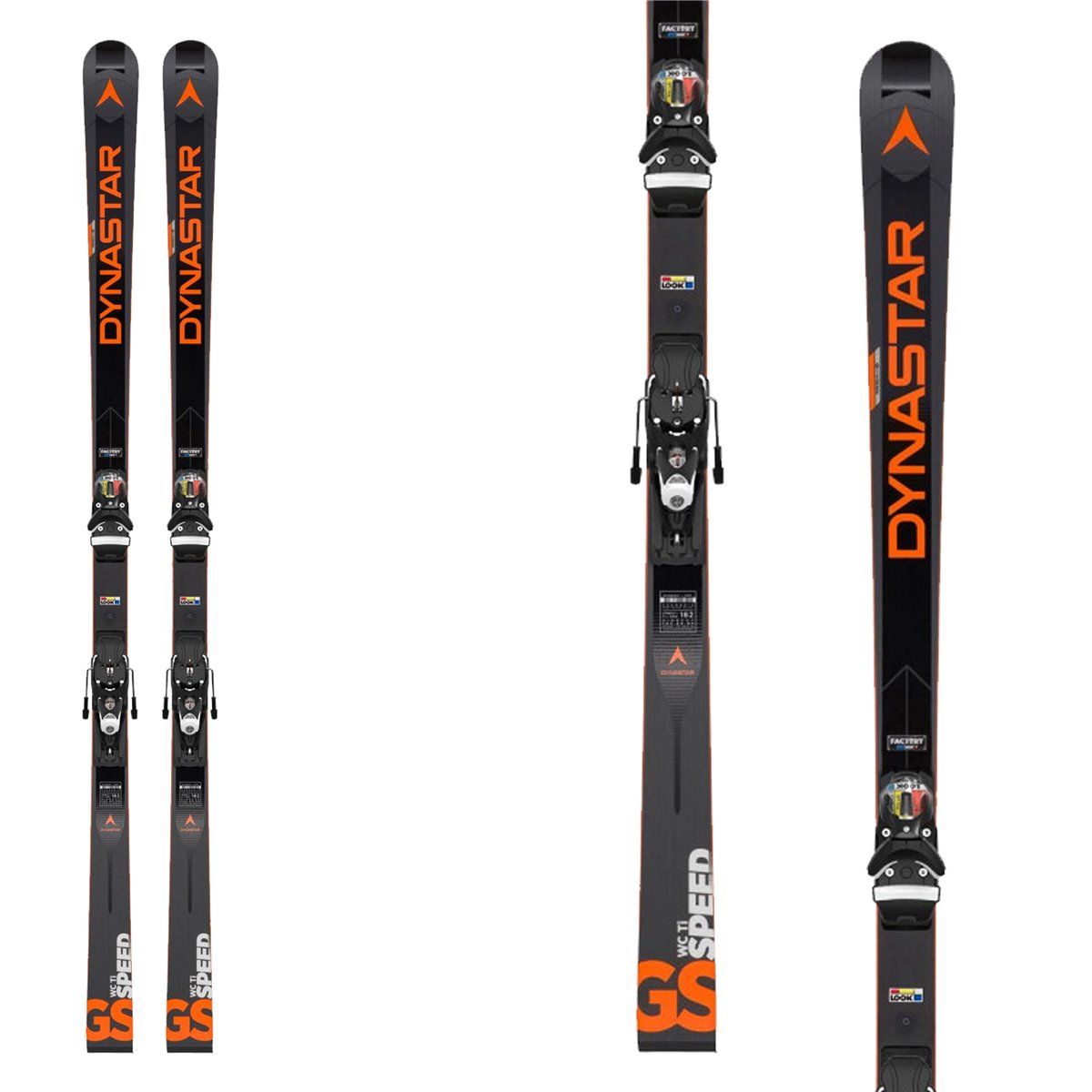SPEED FIS WC GS R 22 con attacchi SPX12 Rockerace (Colore: marrone arancione, Taglia: 175)