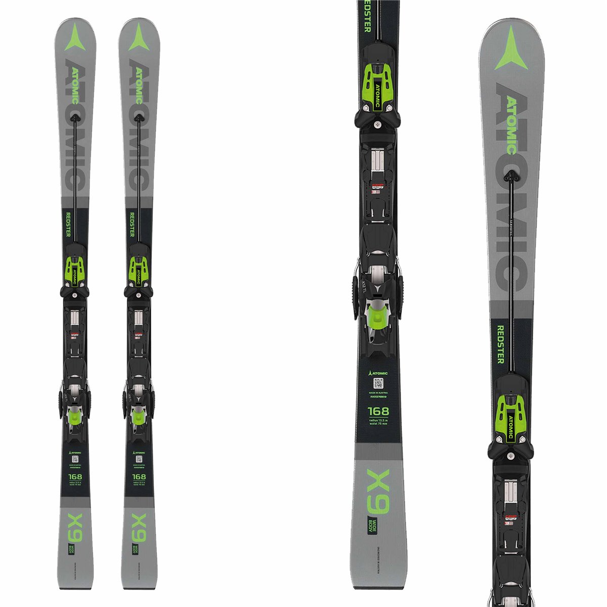Sci Atomic X9 WB con attacchi X12TL (Colore: nero-verde, Taglia: 160)
