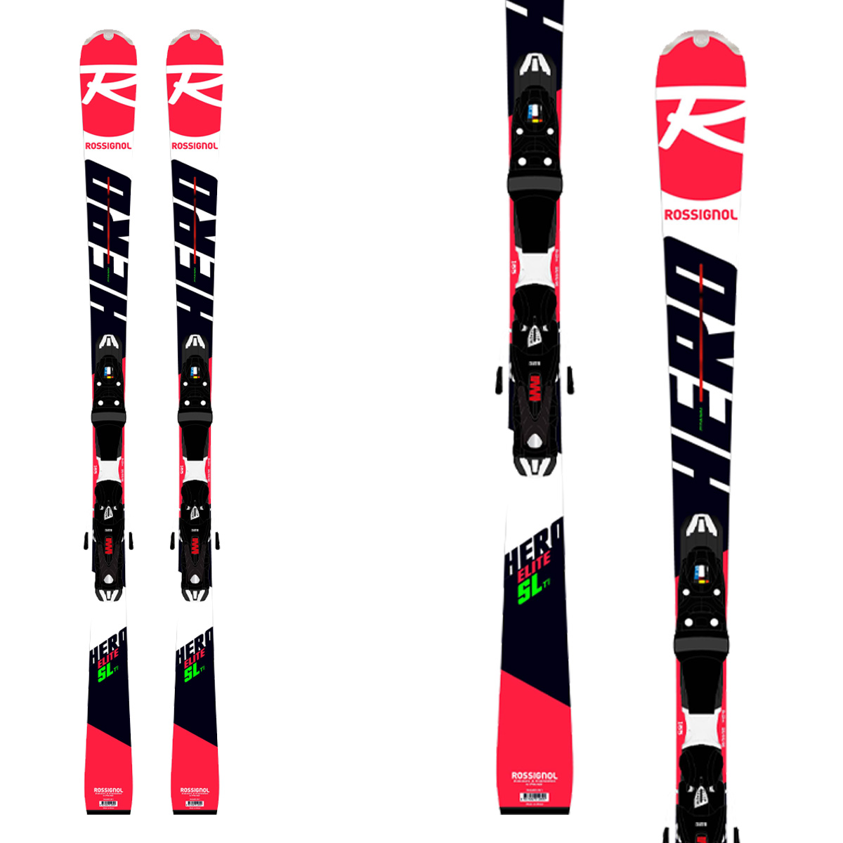 Sci Rossignol Hero Elite SL TI (Xpress2) con attacchi Xpress 10 B83 (Colore: rosso nero bianco, Taglia: 156)