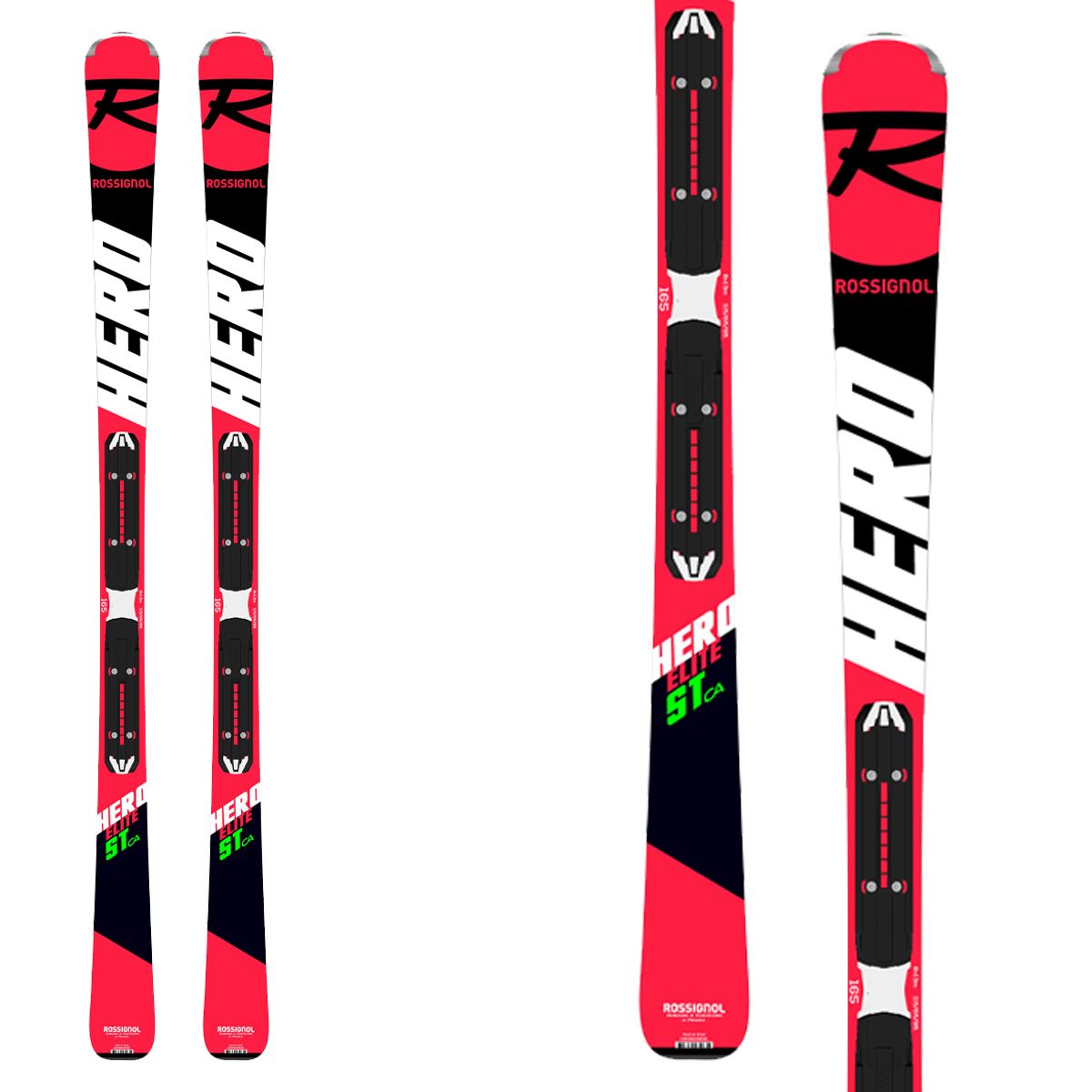 Sci Rossignol Hero Elite ST CA (Xpress2) con attacchi Xpress 10 B83 (Colore: rosso nero bianco, Taglia: 149)