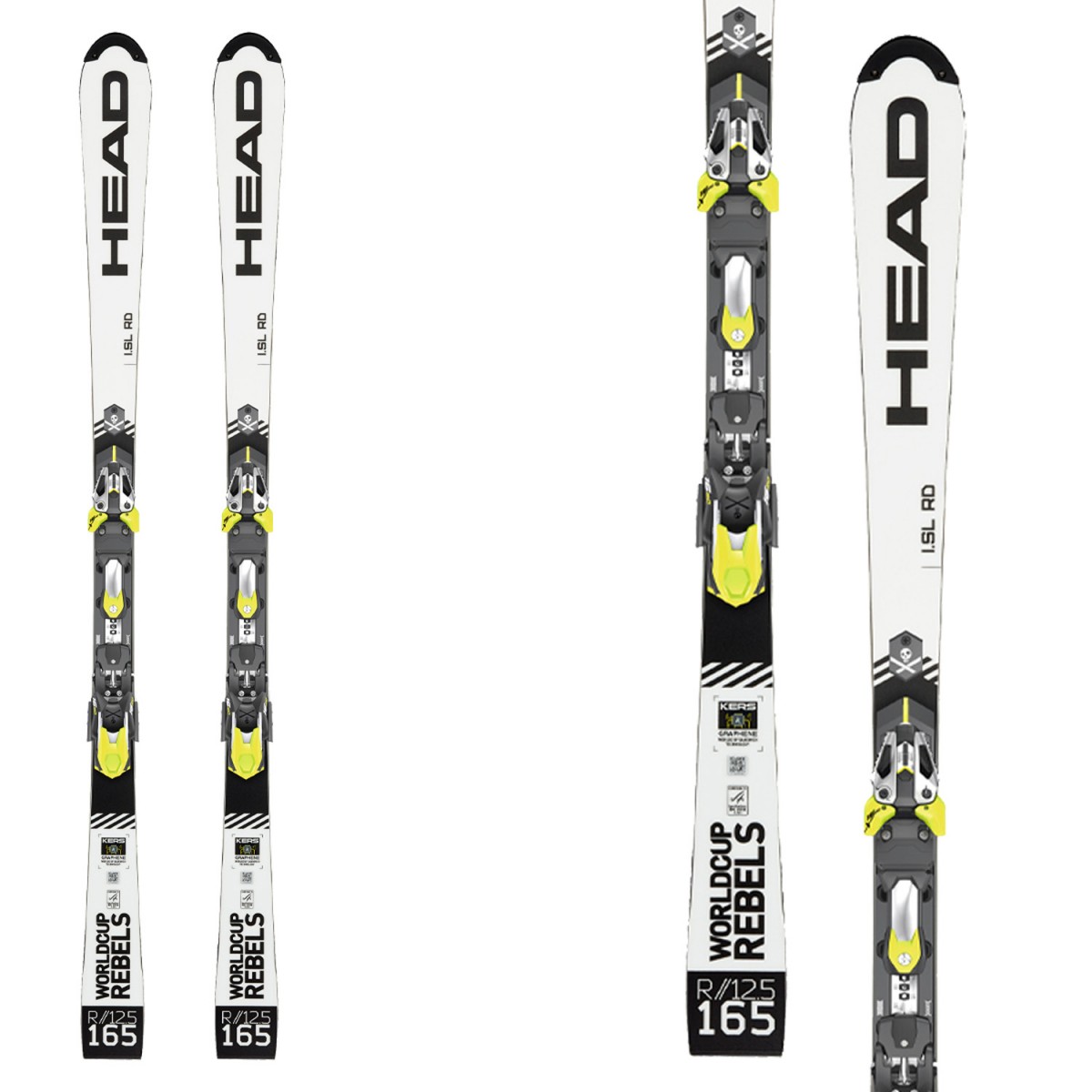 Sci Head WC Rebels iSL RD Pro con attacchi Freeflex Evo 16X Brake 85 (Colore: bianco-nero, Taglia: 165)
