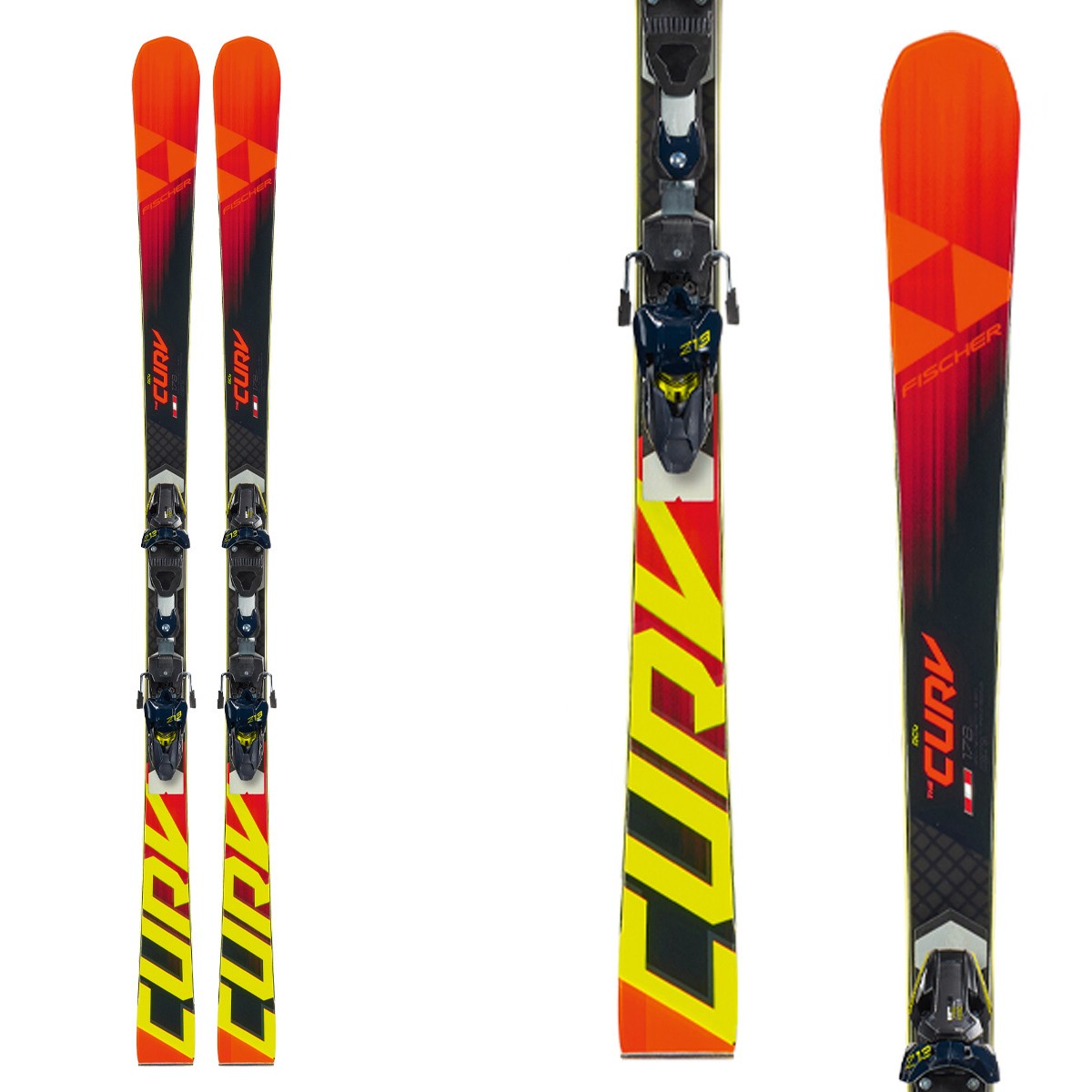 Sci Fischer RC4 The Curv CB con attacchi RC4 Z13 FF (Colore: nero-arancio, Taglia: 164)