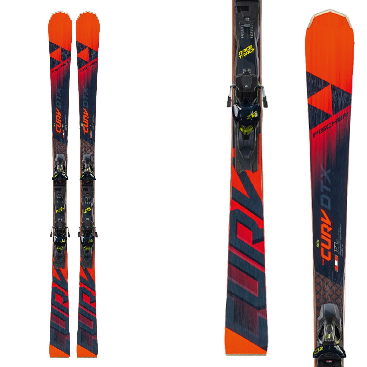 Sci Fischer RC4 The Curv Dtx RT con attacchi RC4 Z12 PR (Colore: nero-arancio, Taglia: 171)
