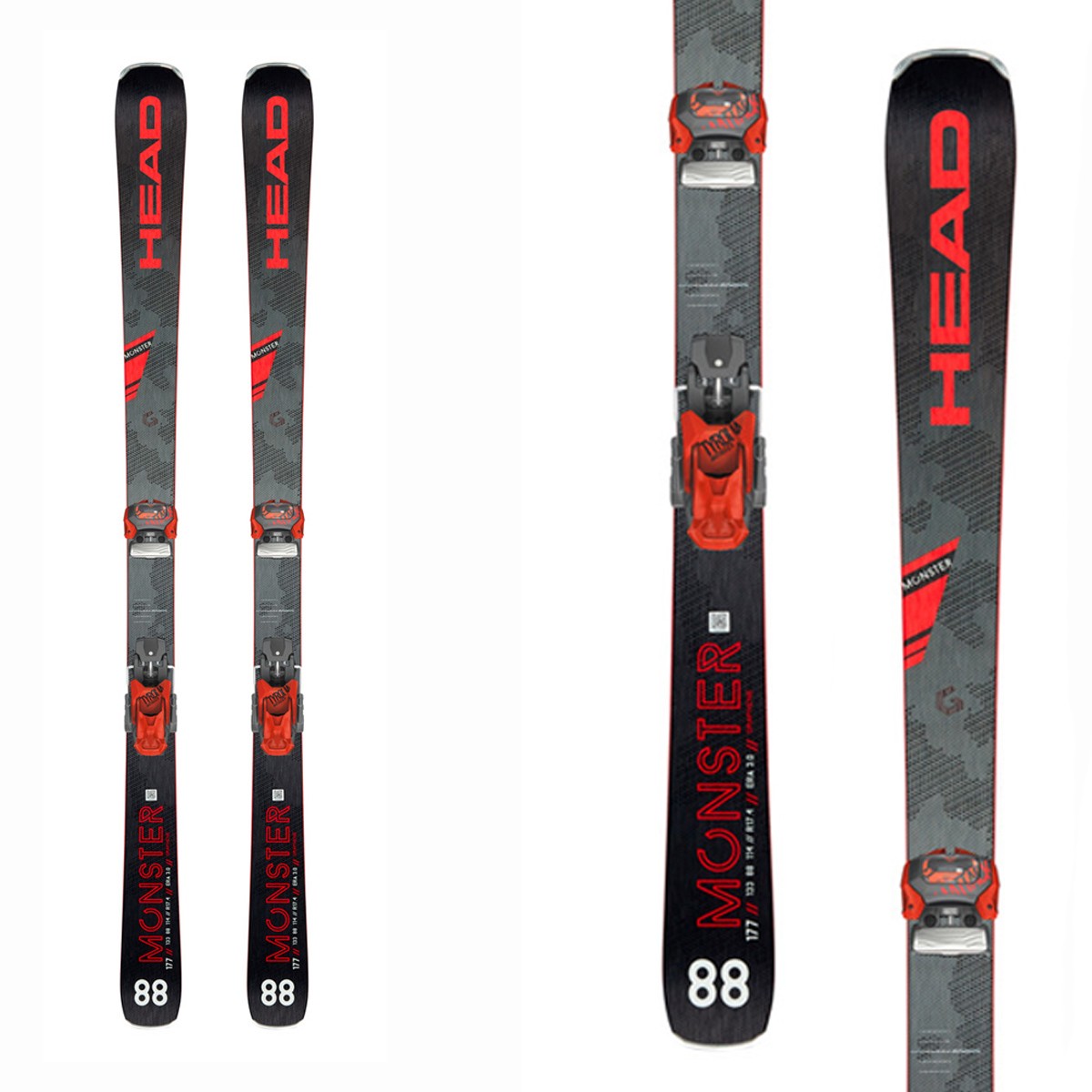 Sci Head Monster 88 Ti + attacchi Attack 13 Barke 95 (Colore: nero-rosso, Taglia: 170)