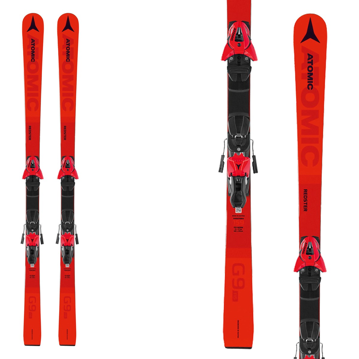 Sci Atomic REDSTER G9 FIS J-RP con attacchi Z 10 Red (Colore: rosso, Taglia: 131)