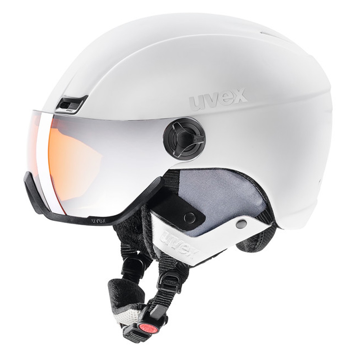 Casco sci Uvex Hlmt 400 Visor style (Colore: White, Taglia: 58/61)