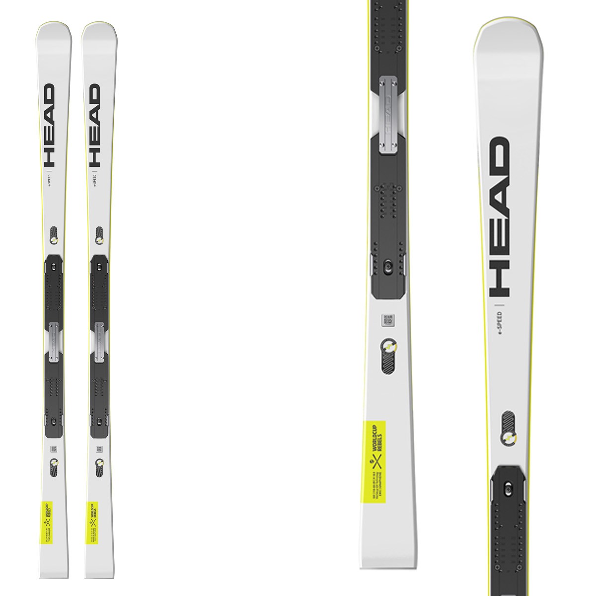Sci Head WC Rebels e-Speed EVO 14 con attacchi Freeflex ST 14 (Colore: bianco nero, Taglia: 165)