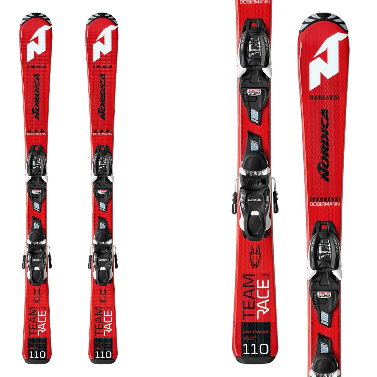 Sci Nordica Team Race Fdt 100-140 con attacchi Jr 4.5 Fdt (Colore: red-black, Taglia: 110)