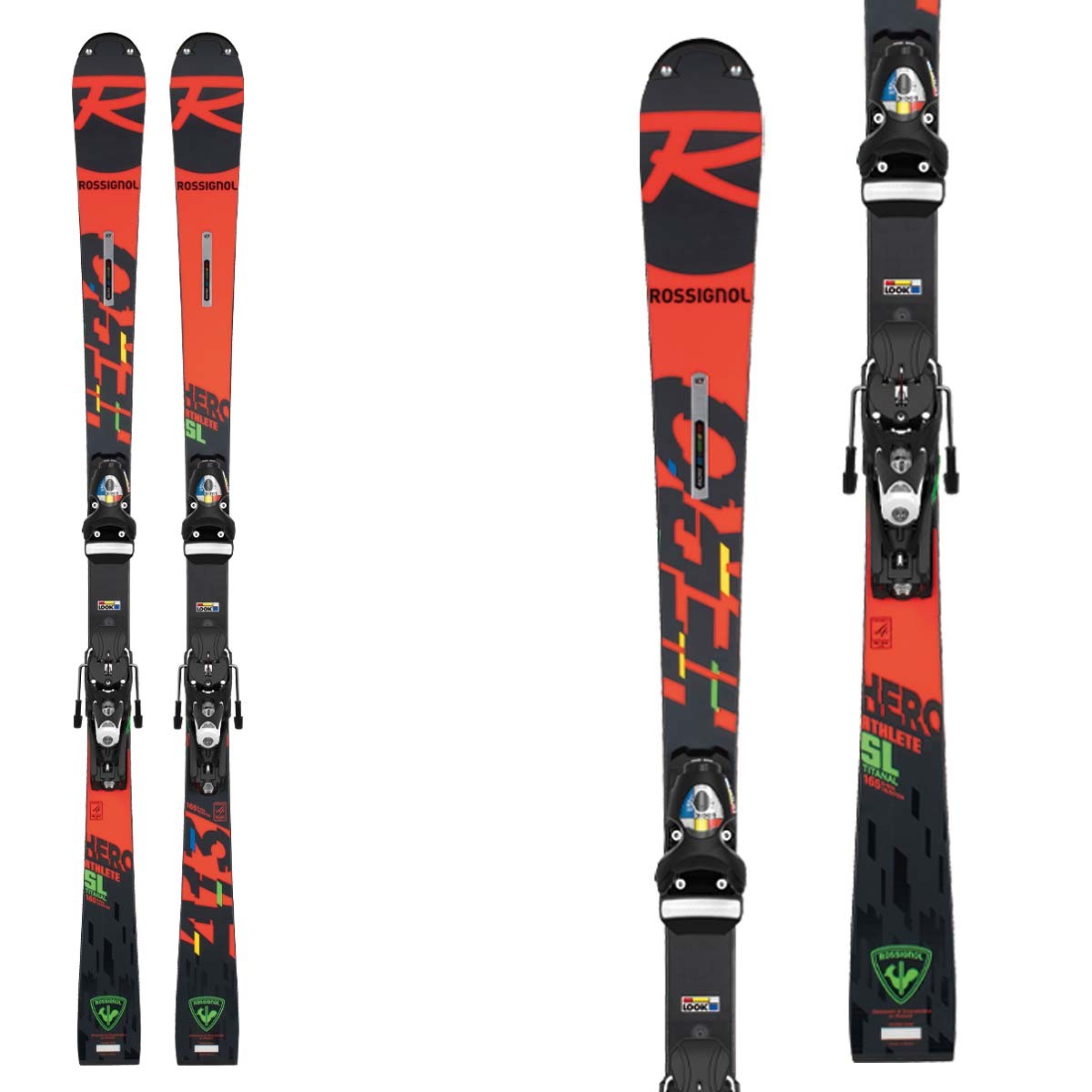 Sci Rossignol Hero Athlete 2021 FIS SL (R22) con attacchi Spx 15 Rockerace (Colore: rosso-nero, Taglia: 165)