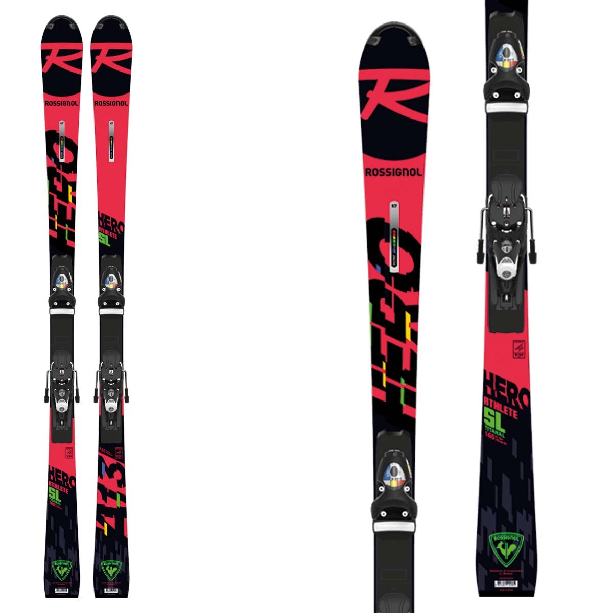 Sci Rossignol Hero Athlete 2021 FIS SL (R22) con attacchi Spx 15 Rockerace Black Icon (Colore: rosso-nero, Taglia: 157)
