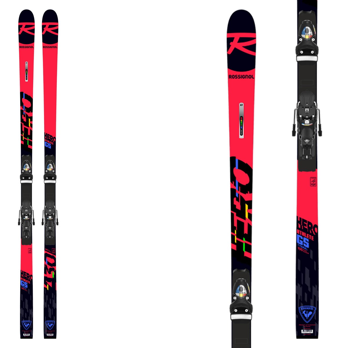 Sci Rossignol Hero Athlete 2021 GS (R22) con attacchi Px 18 Wc Rockerace (Colore: rosso-nero, Taglia: 185)