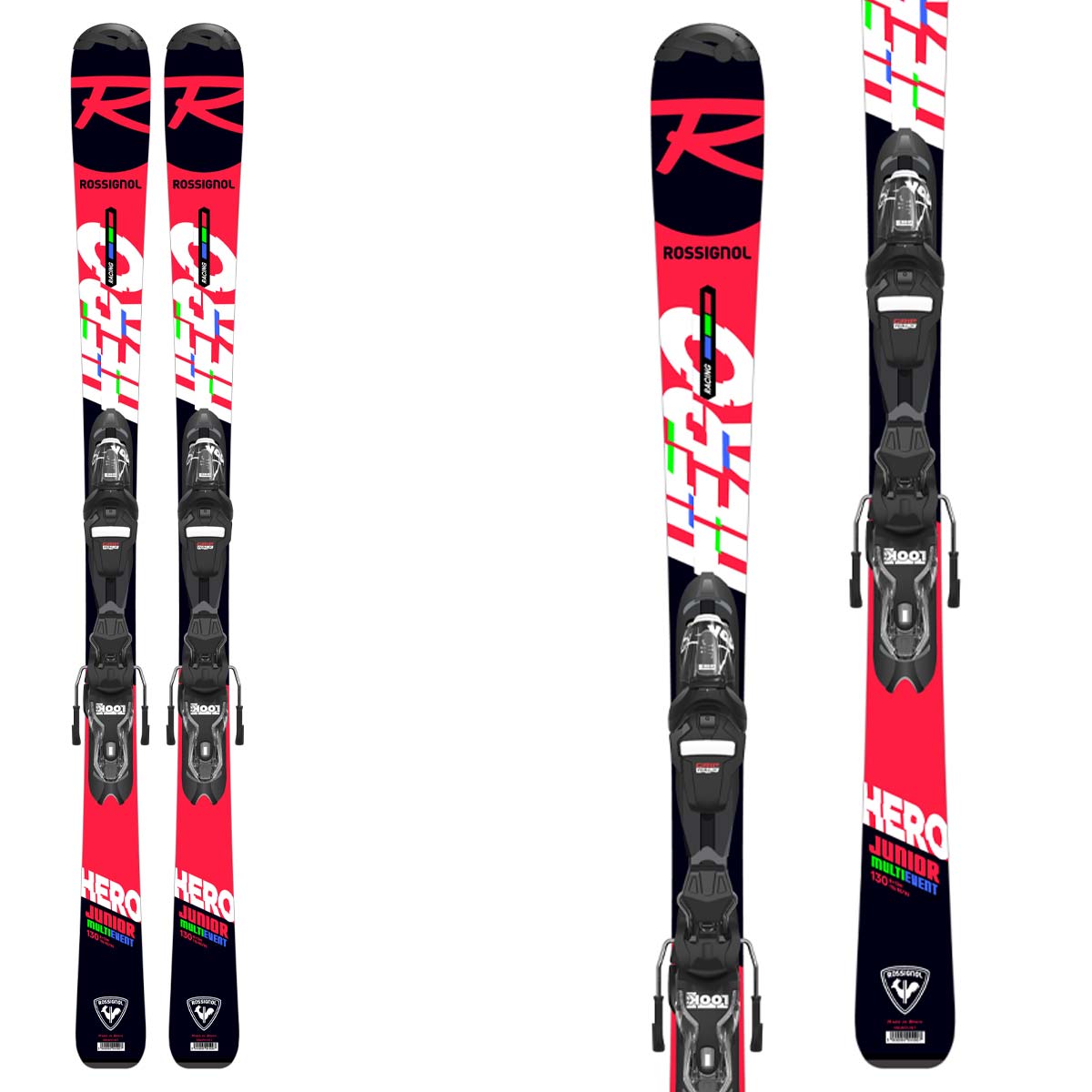 Sci junior Rossignol Hero Jr 130-150 (Xp Jr) con attacchi Xpress 7 Gw B83 (Colore: rosso-nero, Taglia: 140)