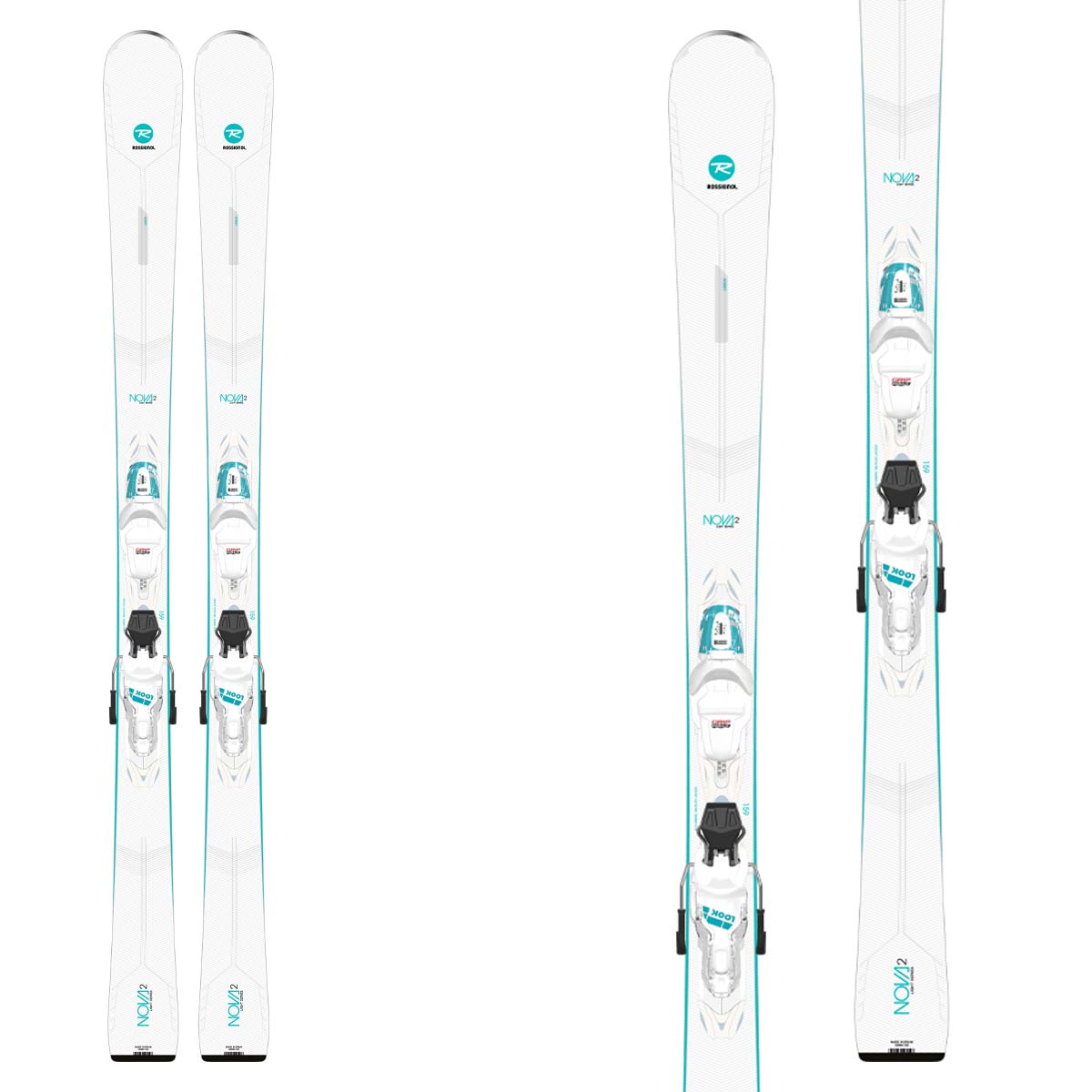 Sci donna Rossignol Nova 2 (Xpress) con attacchi Xpress W 10 Gw B83 (Colore: bianco, Taglia: 152)
