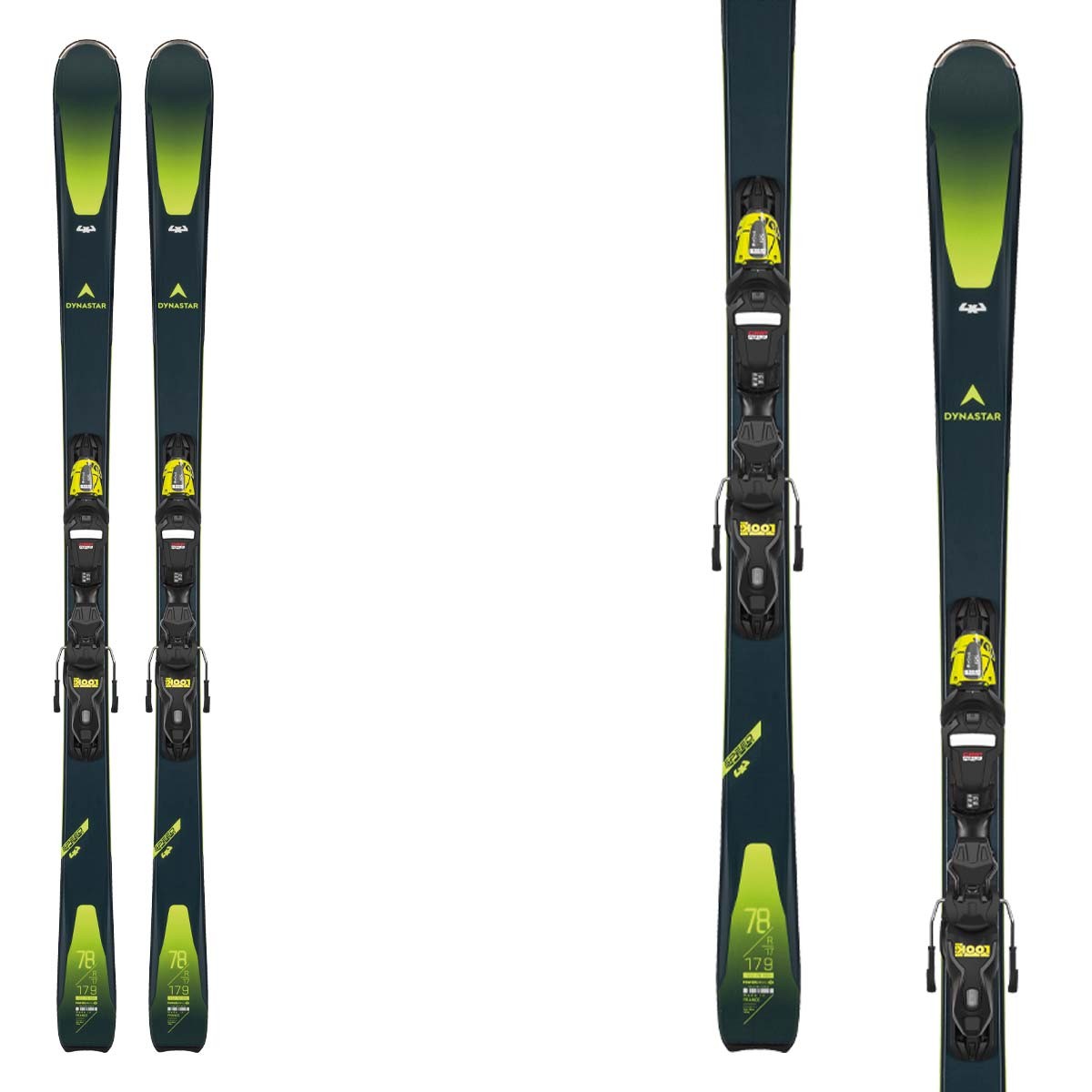 Sci Dynastar Speedzone 4x4 78 (Xpress) con attacchi Xpress 11 Gw B83 (Colore: grigio-giallo, Taglia: 179)