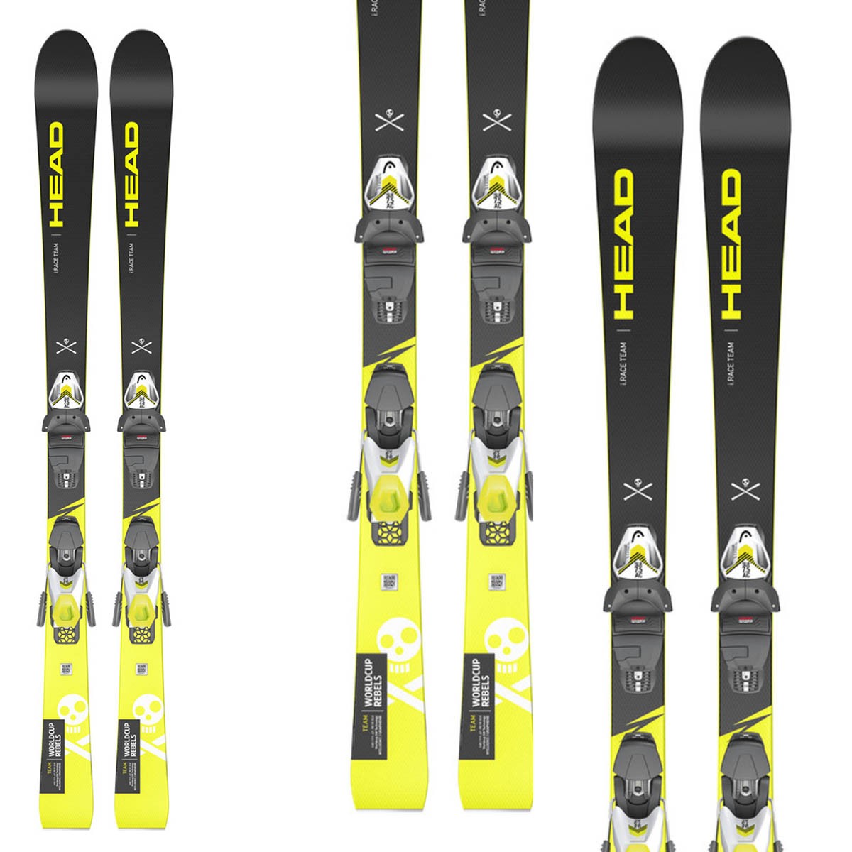 Sci Head WC iRace Team SW SLR Pro con attacchi SLR 7.5 (Colore: nero giallo, Taglia: 140)