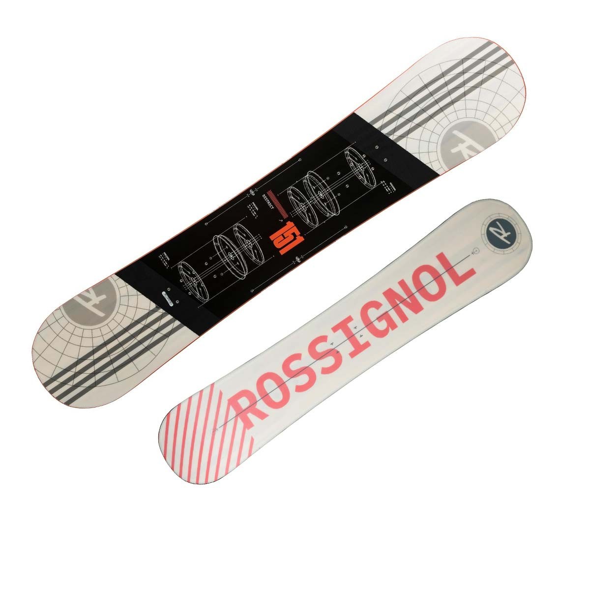 Snowboard Rossignol District Wide da uomo (Colore: White, Taglia: 161)