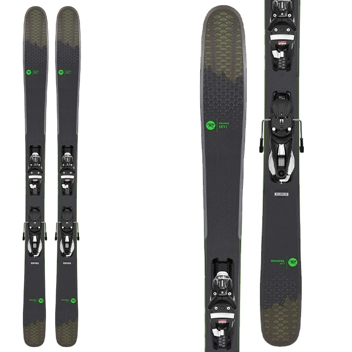 Sci Rossignol Sky 7 Hd con attacchi Axial 120 (Colore: nero verde, Taglia: 172)