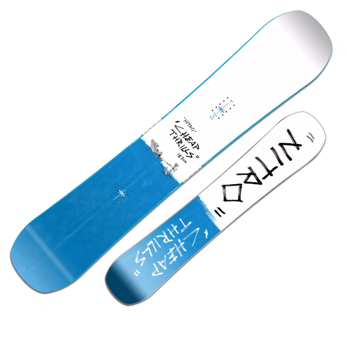 Snowboard Nitro Cheap Trills Wide (Colore: bianco-azzurro, Taglia: 157)