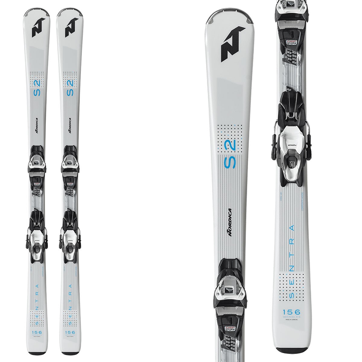 Sci Nordica Sentra S2 con attacchi Tp2 Compact 10 Fdt (Colore: bianco-azzurro, Taglia: 150)