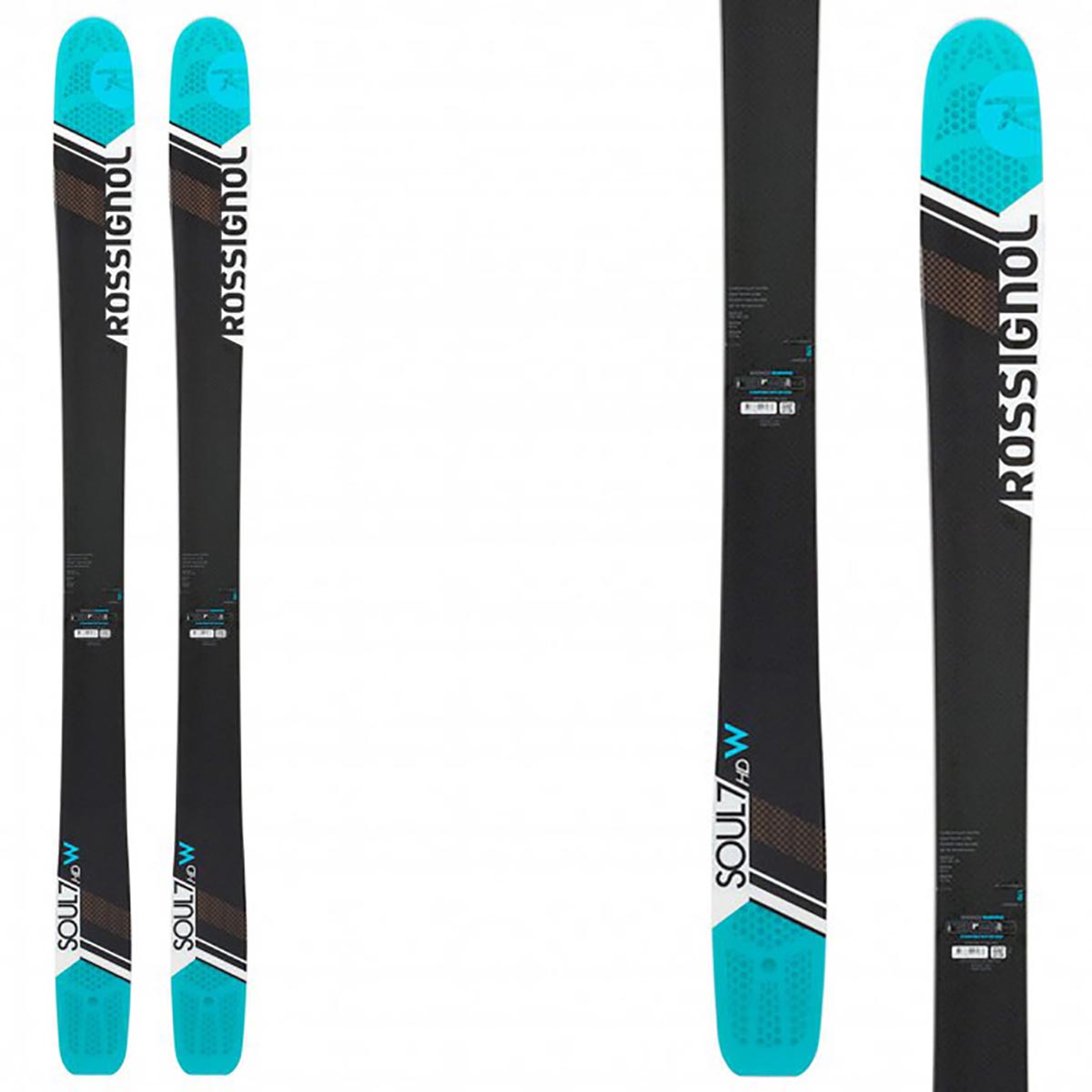 Sci Rossignol Soul 7 Hd W con attacchi Saphir 110 (Colore: NERO AZZURRO, Taglia: 162)