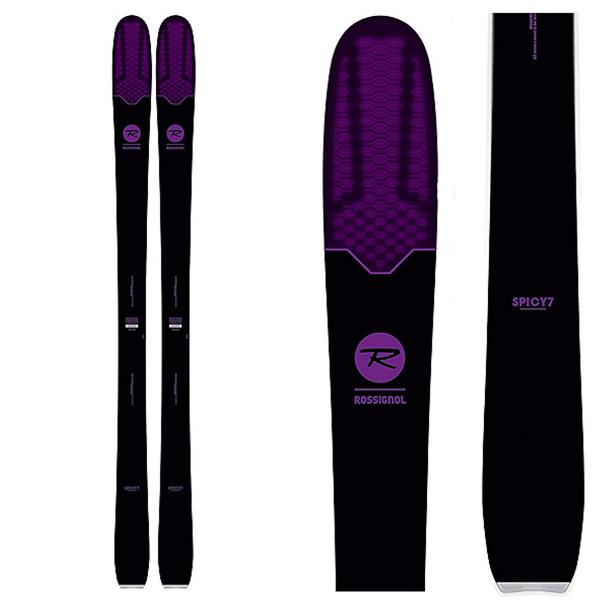 Sci Rossignol Spicy 7 con attacchi NX 12 Dual (Colore: NERO VIOLA, Taglia: 168)