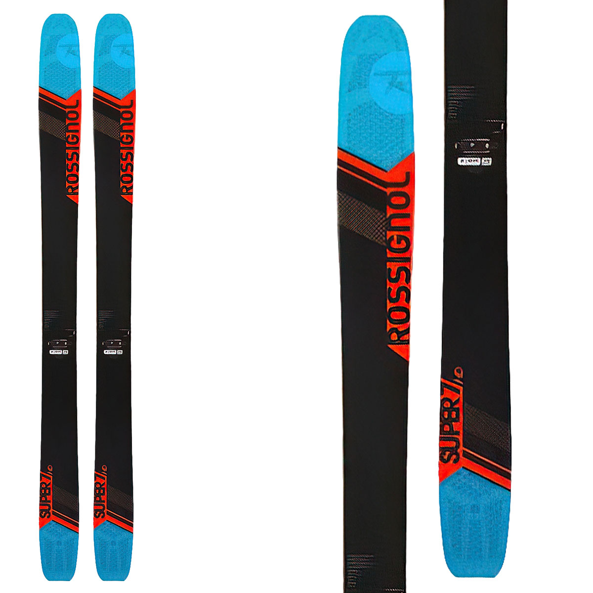 Sci Rossignol Super 7 HD con attacchi Spx 12 (Colore: NERO AZZURRO, Taglia: 172)