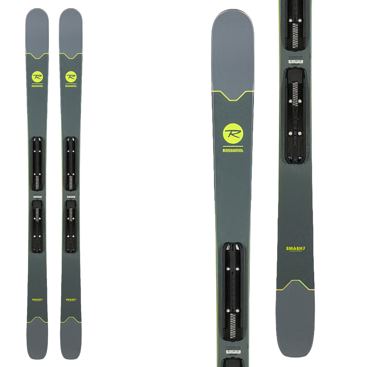 Sci Rossignol Smash 7 con attacchi Xpress 11 (Colore: grigio giallo, Taglia: 170)
