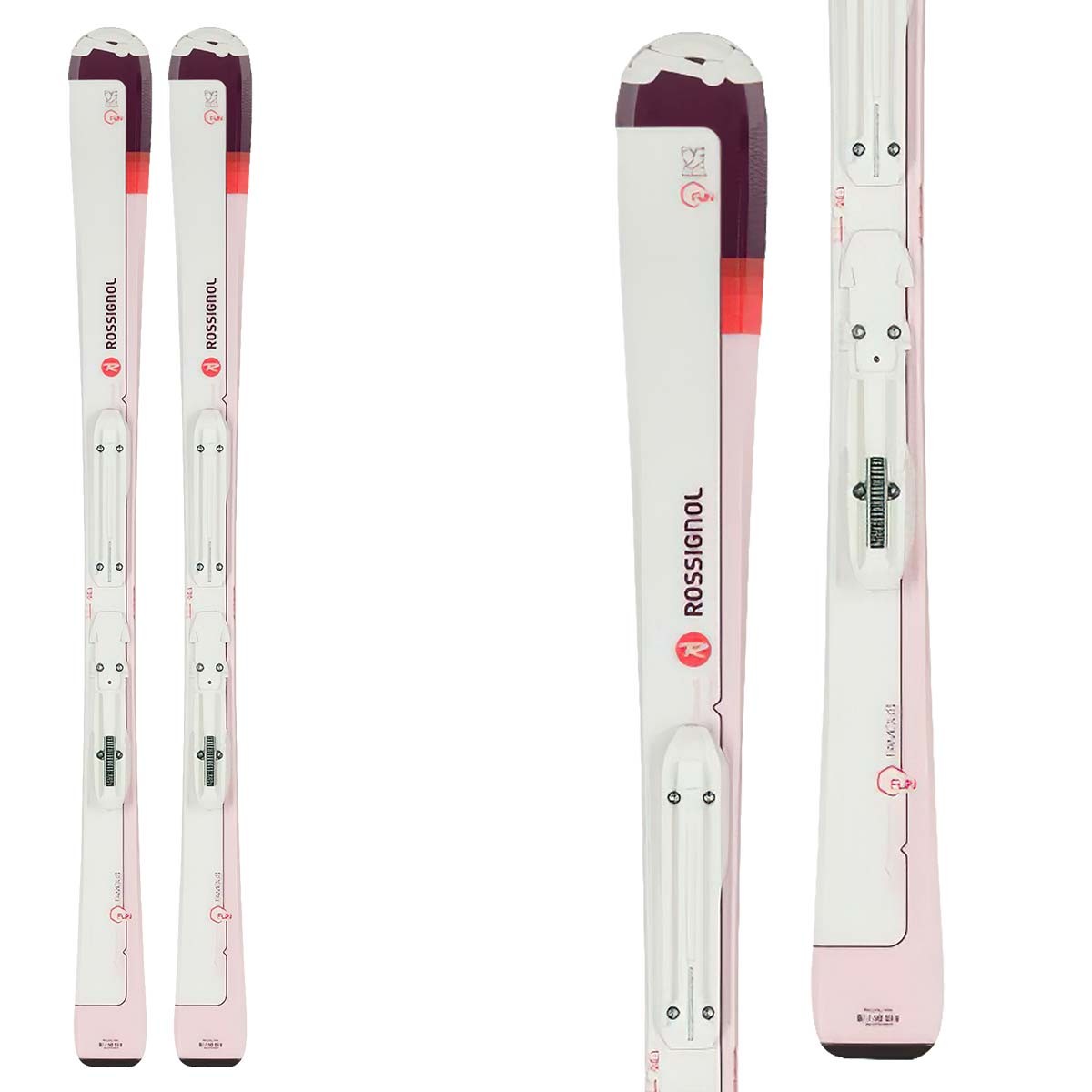 Sci Rossignol Famous Jr con attacchi Kid X4 (Colore: bianco rosso, Taglia: 120)