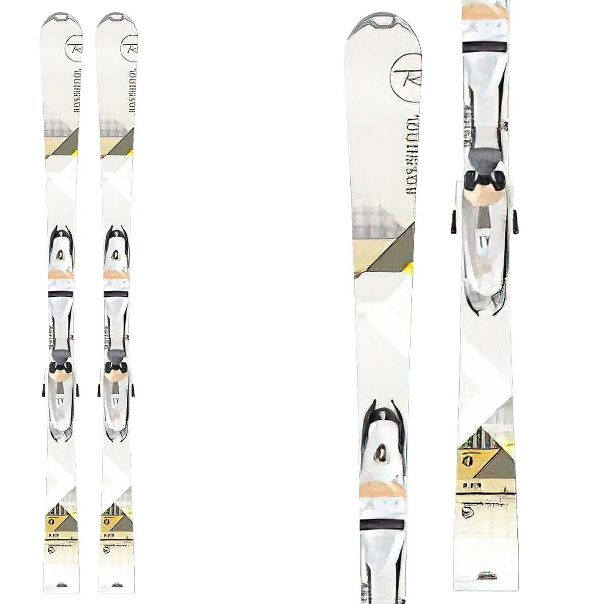 Sci Rossignol Unique 8 con attacchi Saphir 110 (Colore: bianco oro, Taglia: 163)