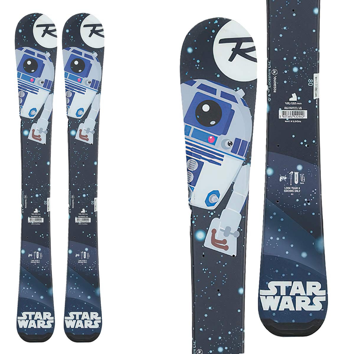 Sci Rossignol Star Wars Baby con attacchi team 4 (Colore: Blu Nero, Taglia: 92)
