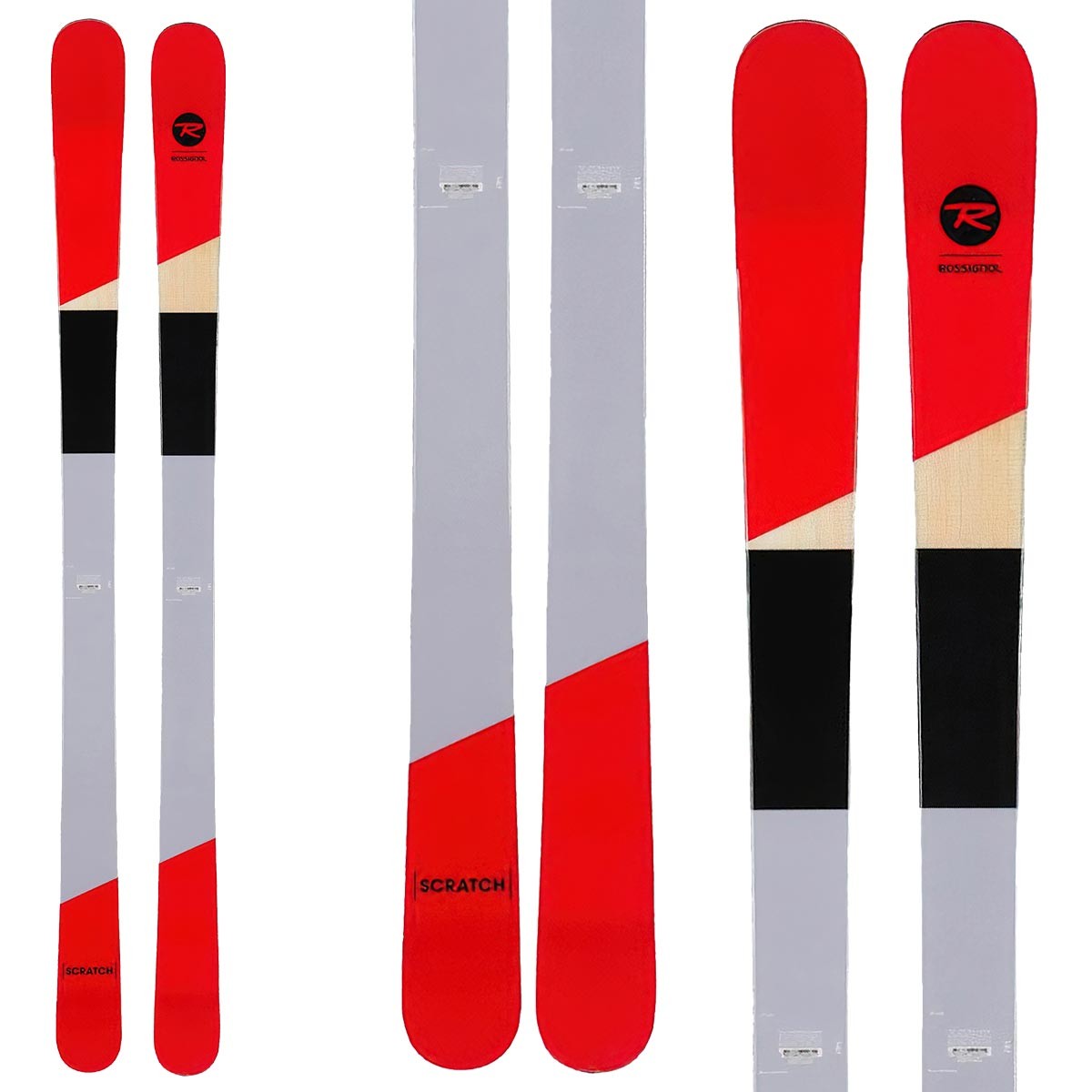 Sci Rossignol Scratch con attacchi spx 12 (Colore: grigio rosso, Taglia: 180)