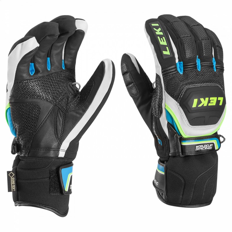Guanti sci Leki WC Race Coach Flex S Gtx nero-bianco-royal-giallo