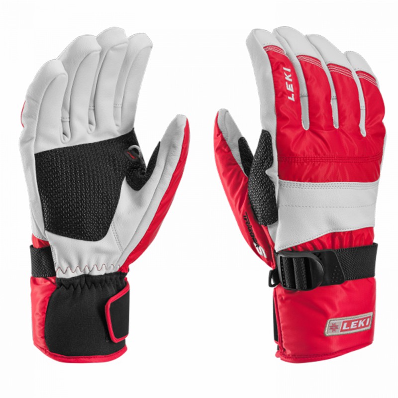 Guanti sci Leki Mountain Trail S rosso-bianco
