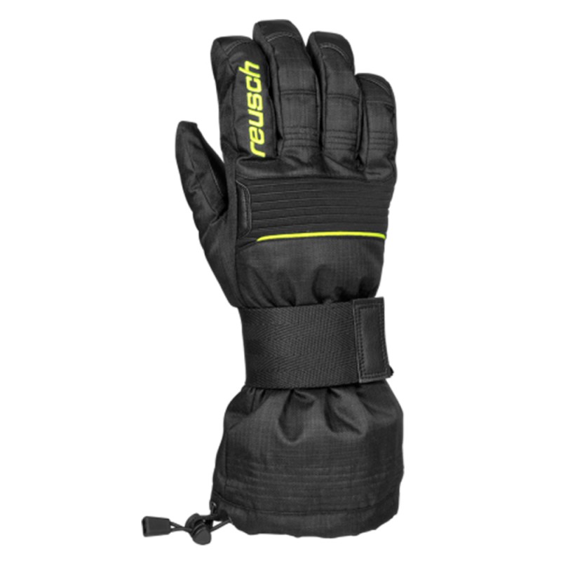 Guanti sci Reusch Baseplate nero-giallo fluo