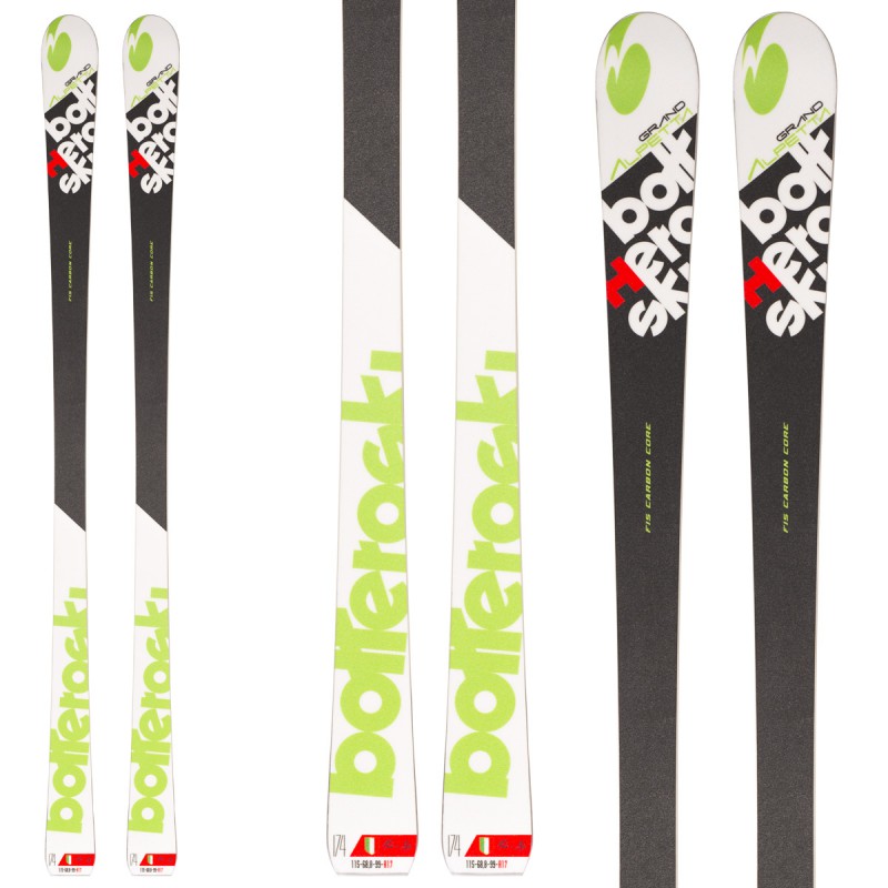 Sci Bottero Ski Grand Alpetta + attacchi V614 + piastra Vist WC (Colore: nero-bianco-verde, Taglia: 170)