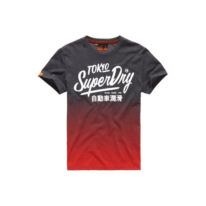 T-shirt Superdry Ticket Type Homme noir-rouge