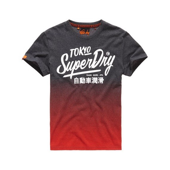 T-shirt Superdry Ticket Type Homme noir-rouge