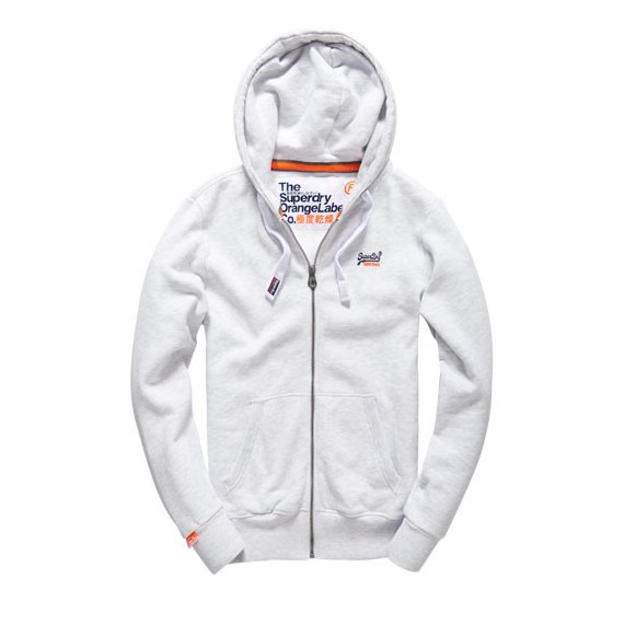 Sweatshirt Superdry Orange Label Ziphood Man white