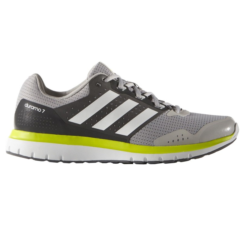 Chaussures running Adidas Duramo 7 Homme gris-lime