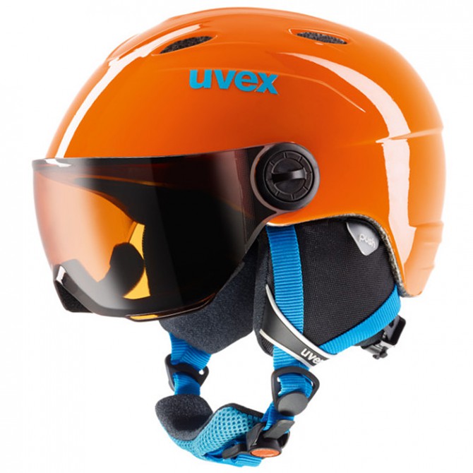 Casco esquí Uvex Junior Visor naranja