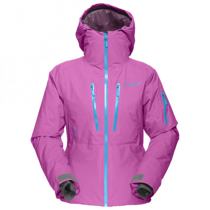 Freeride ski jacket Norrona Lofoten Gore-Tex Primaloft Woman violet