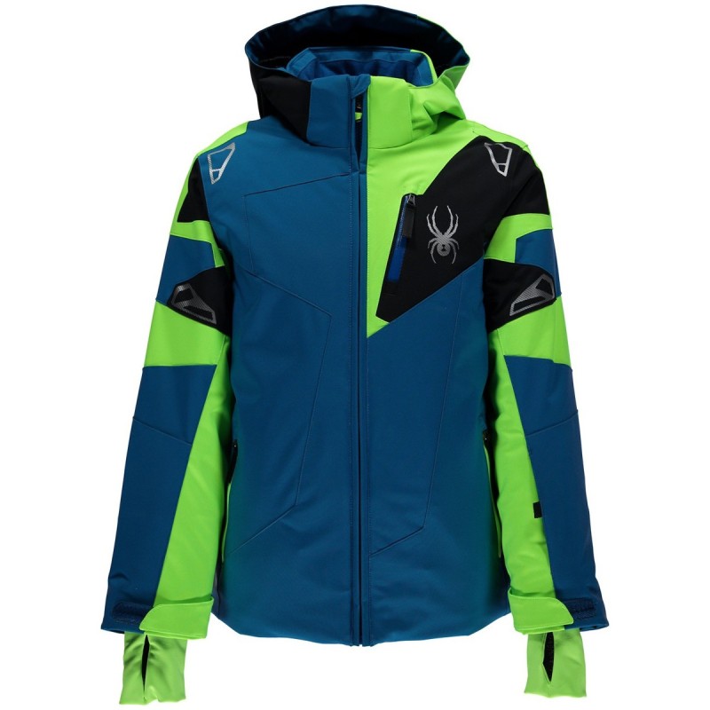 Ski jacket Spyder Leader Man Boy blue-green