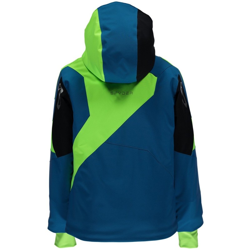 Ski jacket Spyder Leader Man Boy blue-green