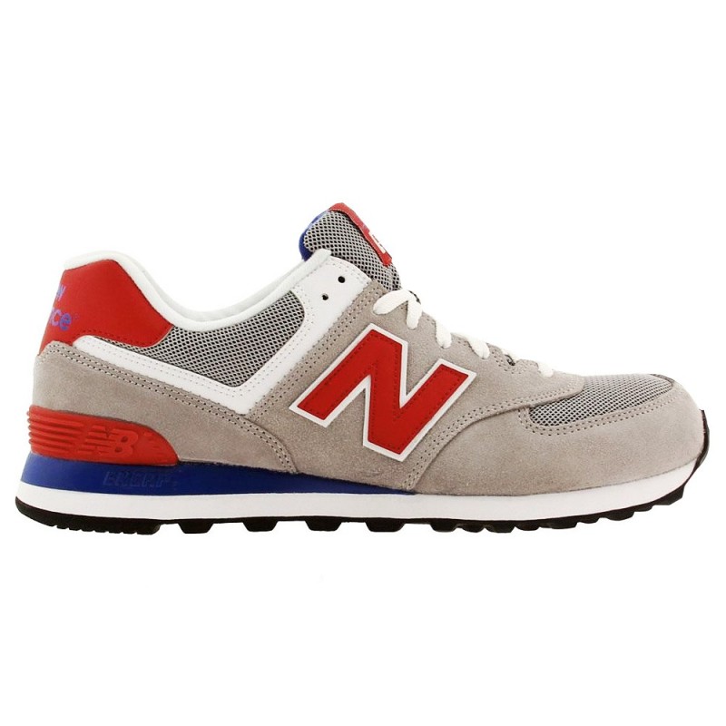 Sneakers New Balance 574 Homme gris-rouge