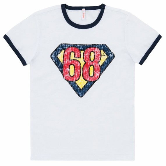 T-shirt Sun68 Hero bianco-navy-rosso
